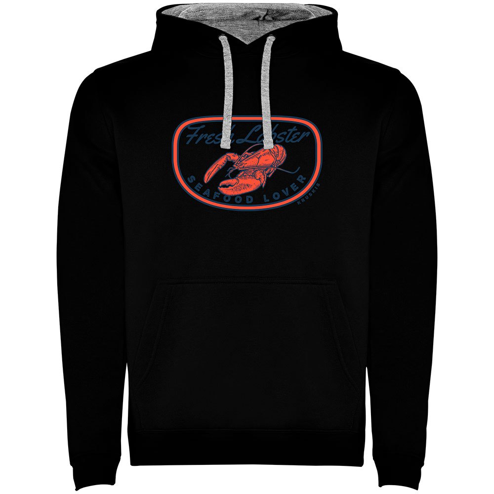 Купить Kruskis SU1067050258C072 Толстовка с капюшоном Fresh Lobster Two-Colour Черный Black / Grey 2XL 7ft.ru в интернет магазине Семь Футов