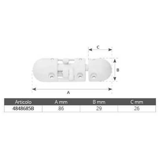 Купить Nuova rade 4848685B Пластиковая защелка  White 86 x 29 mm  7ft.ru в интернет магазине Семь Футов