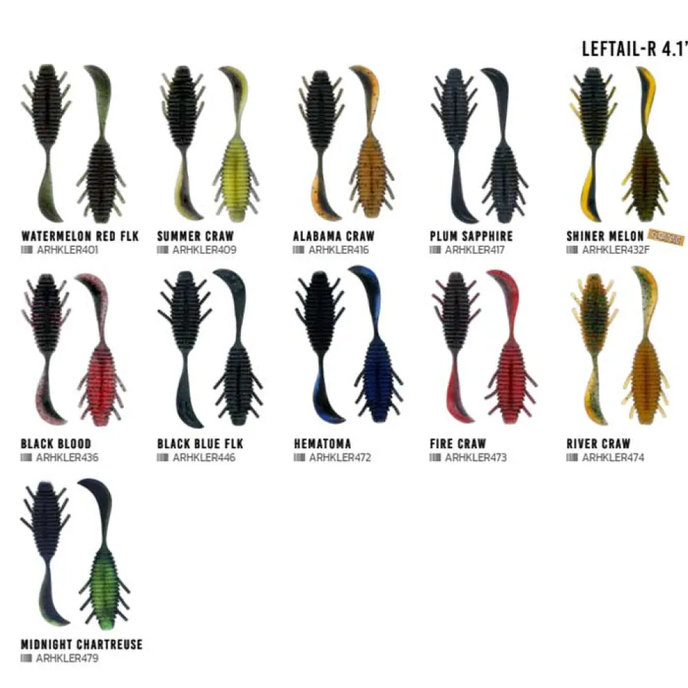 Купить Herakles ARHKLER409 Мягкий приманка Leftail R 102 mm  Summer Craw 7ft.ru в интернет магазине Семь Футов