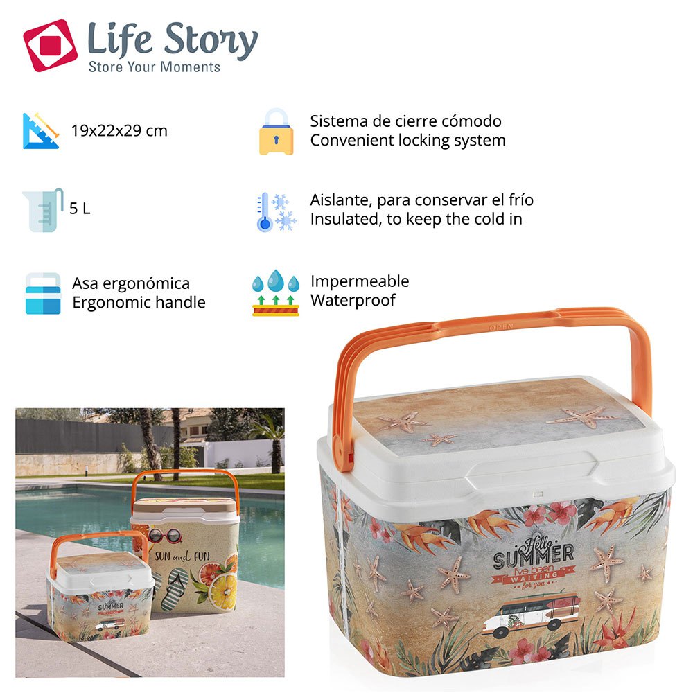 Купить Sp berner SB253 Exotic Summer Life Story Fridge 5L Портативный Кулер Бесцветный Multicolor 7ft.ru в интернет магазине Семь Футов