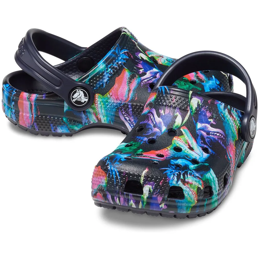 Купить Crocs 208303-4lf-c10 Деревянные башмаки Classic Dino Deep Navy / Multi 35x25x15 EU 27 7ft.ru в интернет магазине Семь Футов