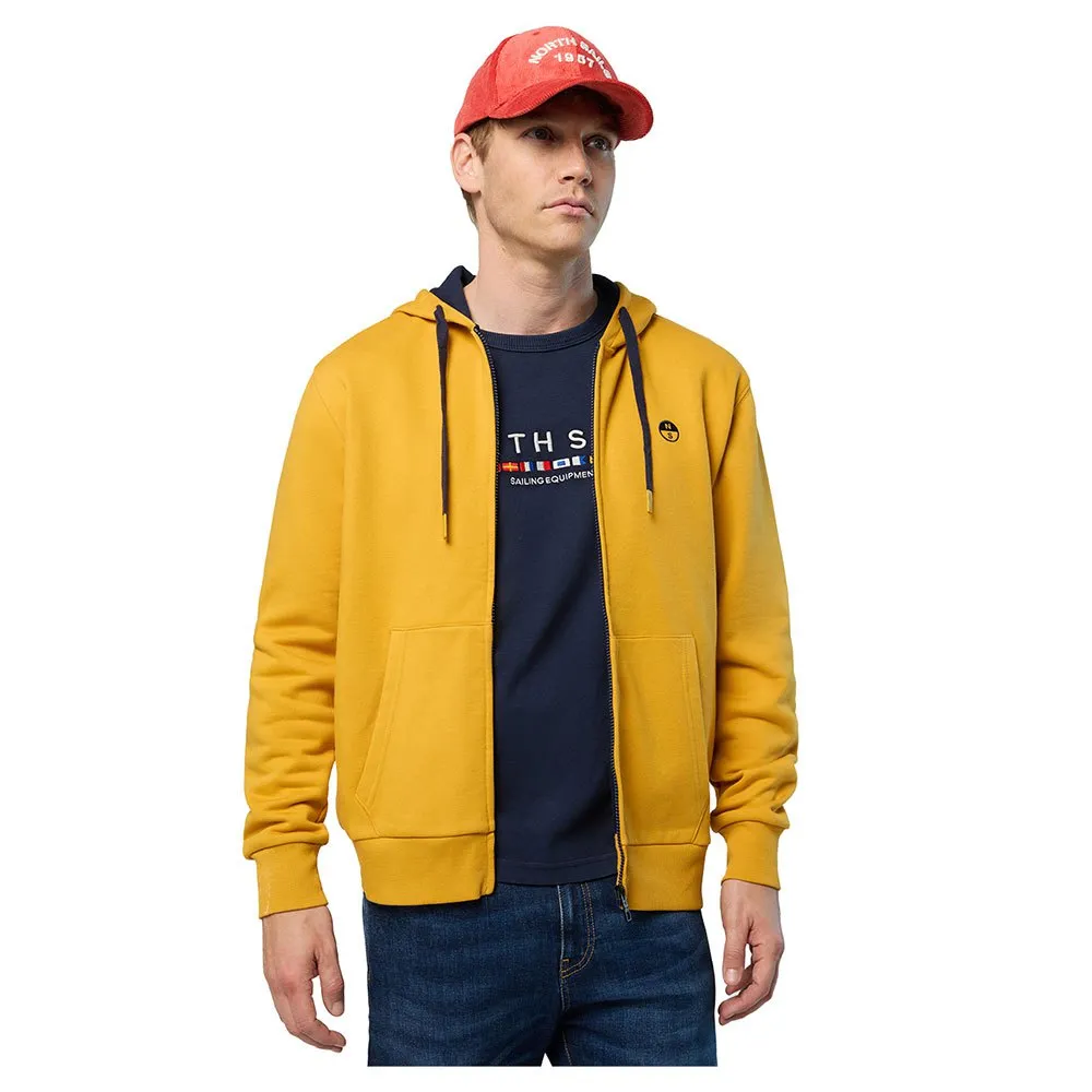 Купить North sails 691260-0620-XS Толстовка на молнии Logo Желтый Golden Spice XS 7ft.ru в интернет магазине Семь Футов