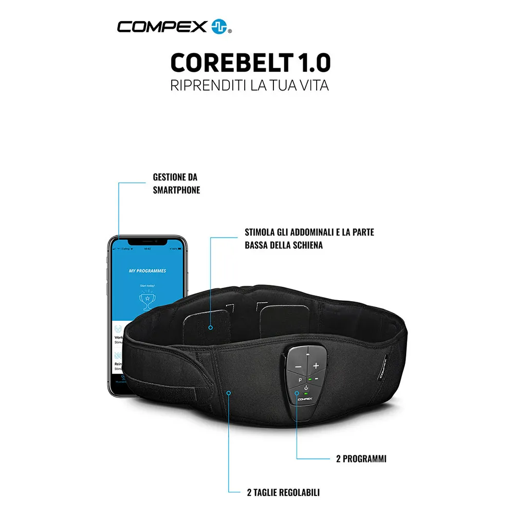 Купить Compex 82-0151st-lxl Массажный пояс Corebelt 1.0 Black 22x18x16 L-XL 7ft.ru в интернет магазине Семь Футов
