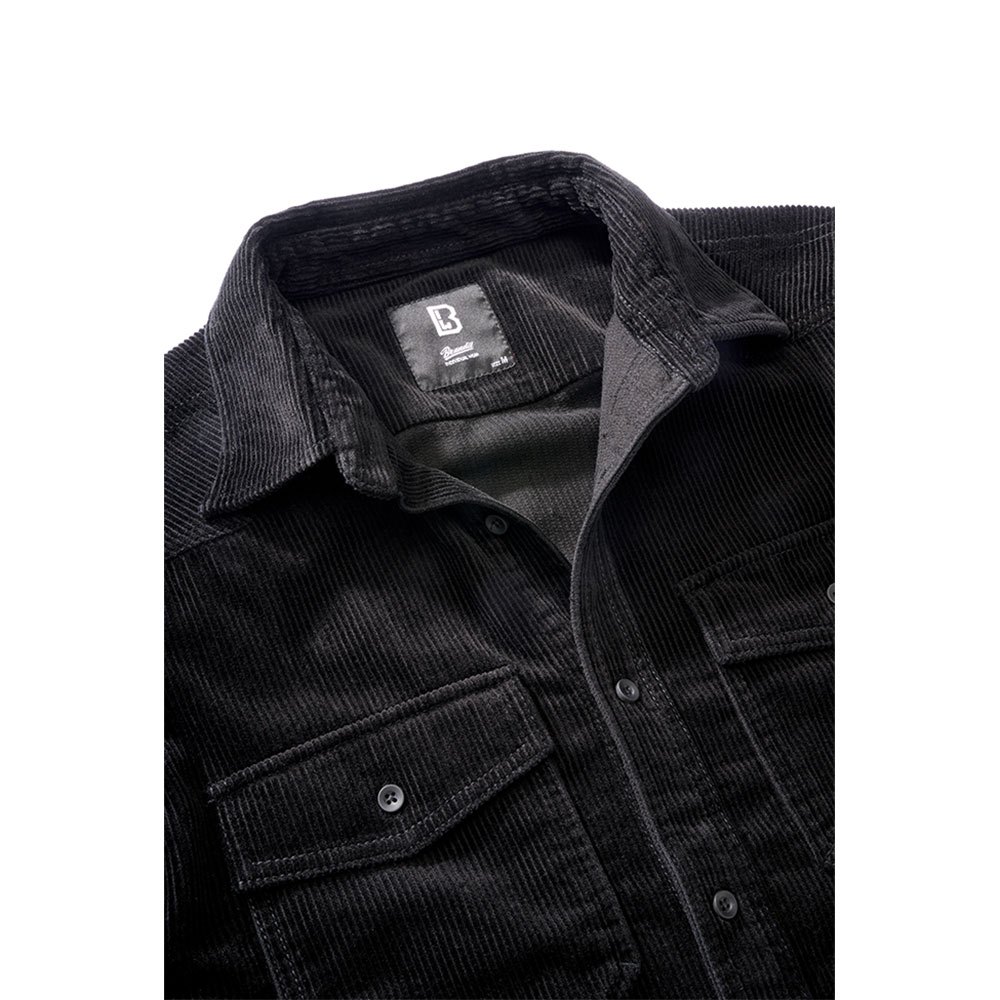 Купить Brandit 4035-2-L Рубашка с длинным рукавом Corduroy Classic Черный Black L 7ft.ru в интернет магазине Семь Футов