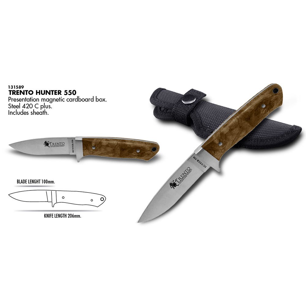 Купить Trento 131589 Hunter 550 Нож Серебристый  Brown 90 mm 7ft.ru в интернет магазине Семь Футов