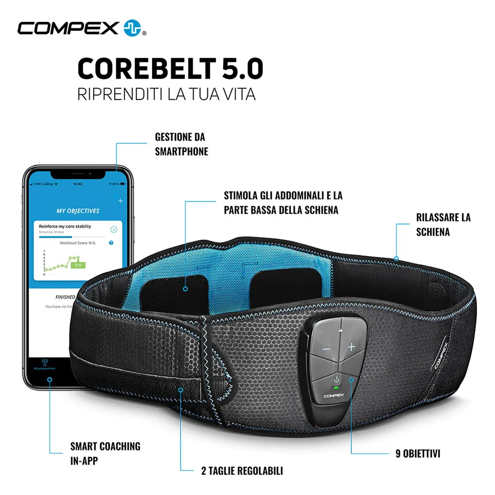 Купить Compex 82-0153st-lxl Массажный пояс Corebelt 5.0 Black 22x18x16 L-XL 7ft.ru в интернет магазине Семь Футов