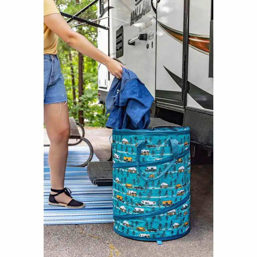 Купить Camco 17-42987 подвесная корзина Pop Up Utility  Teal / Sketched 45.72 x 60.96 cm 7ft.ru в интернет магазине Семь Футов