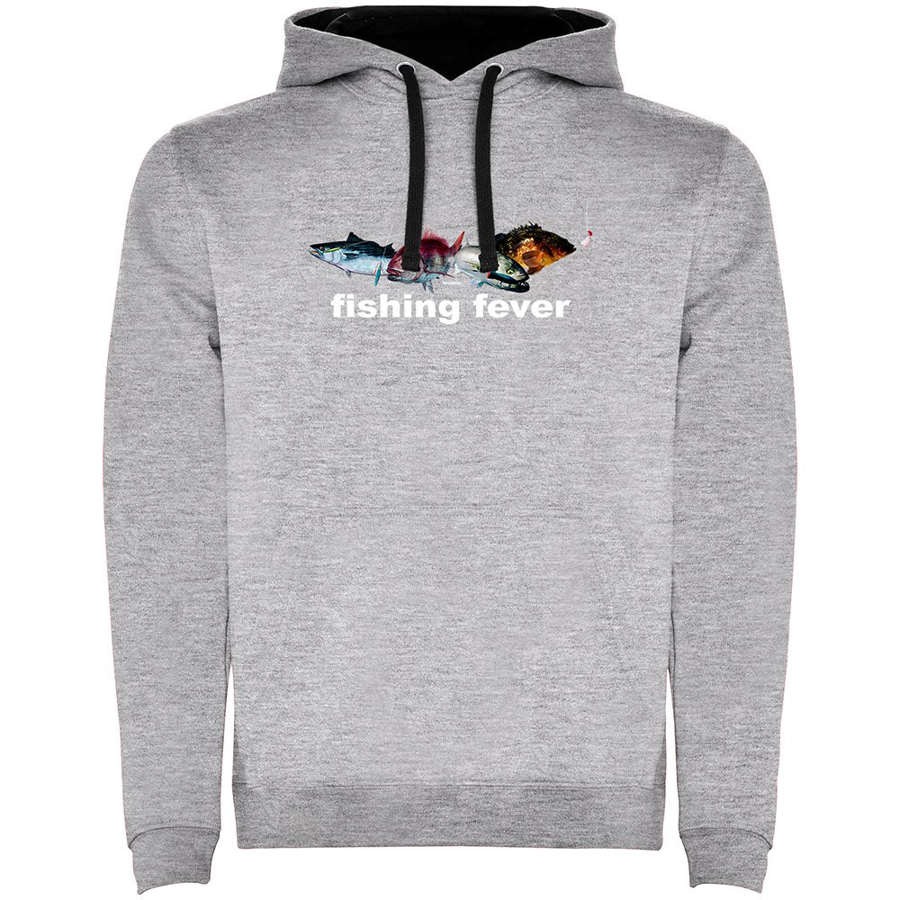 Купить Kruskis SU1067025802K034 Толстовка с капюшоном Fishing Fever Two-Colour Серый Heather Grey / Black M 7ft.ru в интернет магазине Семь Футов