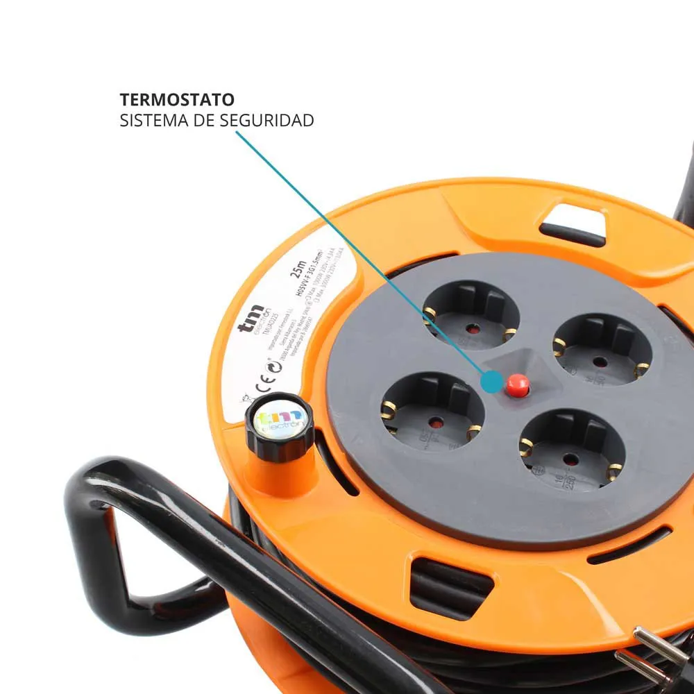 Купить Tm electron TMUAD225 Катушка для кабеля 4 розетки 25 m Золотистый Orange  Techinn 7ft.ru в интернет магазине Семь Футов