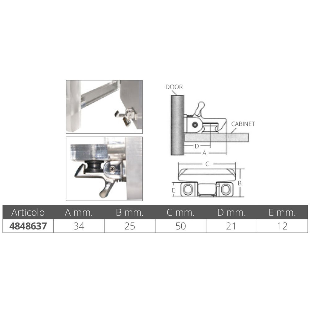 Купить Forniture nautiche italiane 4848637 Автоматический замок из нержавеющей стали Серебристый Silver 50 x 40 x 25 mm  7ft.ru в интернет магазине Семь Футов