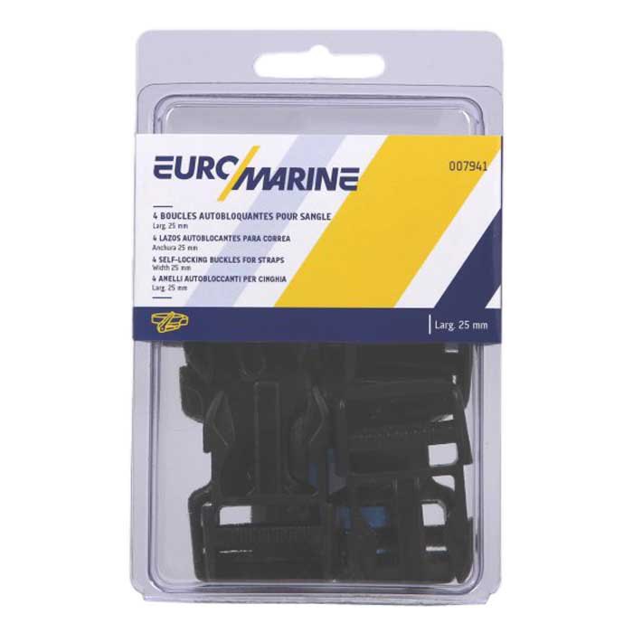 Купить Euromarine 007941 25 mm Самоблокирующаяся пряжка 4 единицы Black 7ft.ru в интернет магазине Семь Футов