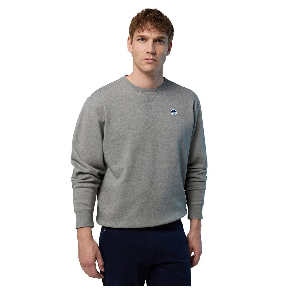 Купить North sails 691255-0928-XL Толстовка Logo Crew Серый  Medium Grey Melange XL 7ft.ru в интернет магазине Семь Футов
