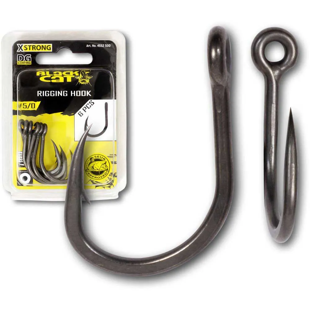 Купить Black cat 4552400-unit Однобородный крючок с бородкой Rigging DG coating 12x7x5 4/0 7ft.ru в интернет магазине Семь Футов