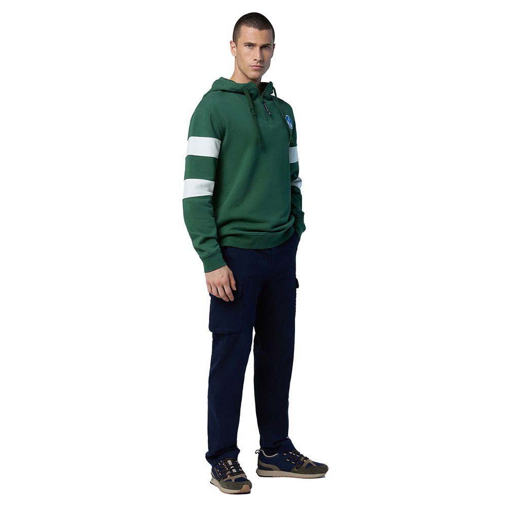 Купить North sails 691280-0400-S Толстовка с капюшоном Logo Зеленый Green S 7ft.ru в интернет магазине Семь Футов