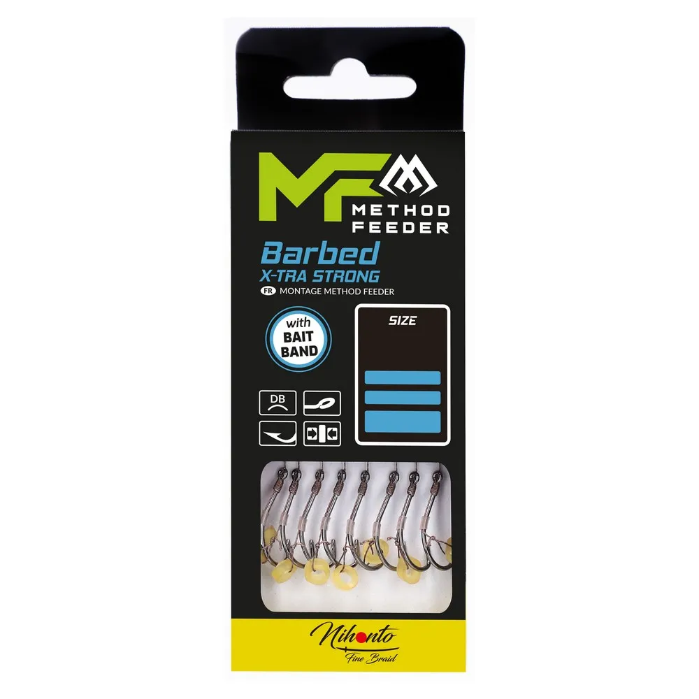 Купить Mikado HMFB2805G-10DB крючок с бородкой MF Bait Band  Grey 10 7ft.ru в интернет магазине Семь Футов