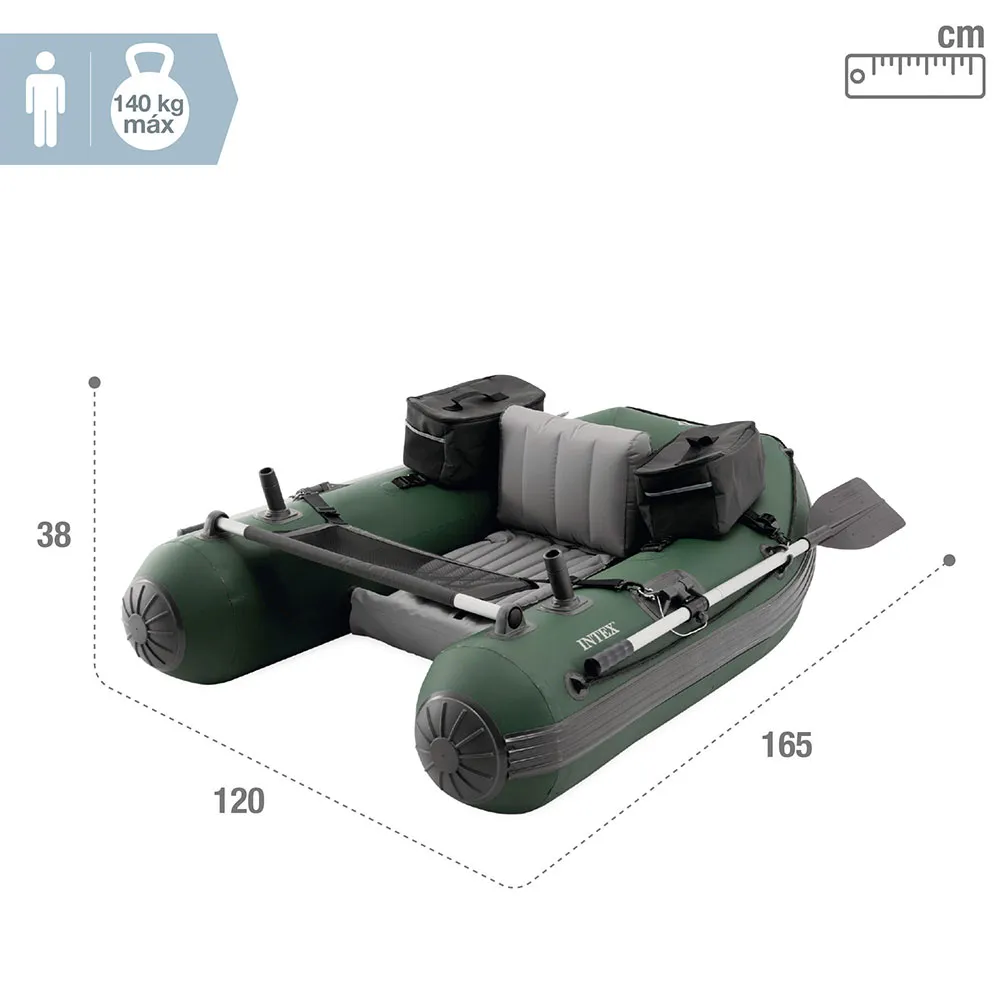 Купить Intex 68381 лодка для живота Big Catch Pro  Green / Black 165x120x38 cm 7ft.ru в интернет магазине Семь Футов
