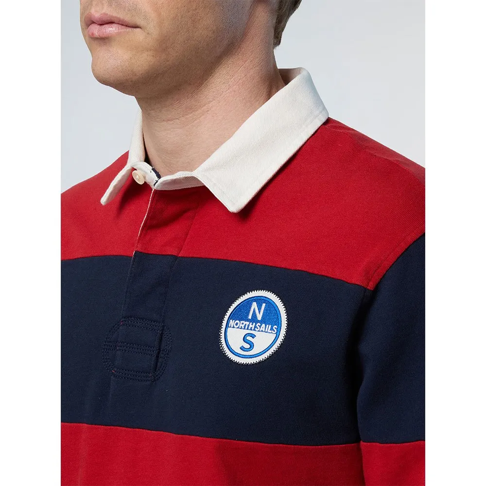 Купить North sails 692338-C003-L Поло с длинным рукавомным рукавом Logo Красный Navy Blue / Lava Red L 7ft.ru в интернет магазине Семь Футов