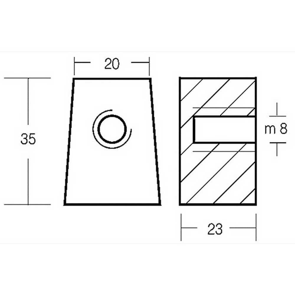 Купить Tecnoseal 2626422A Yamaha 25-60HP Алюминиевый кубический анод  Silver 35 x 23 mm  7ft.ru в интернет магазине Семь Футов