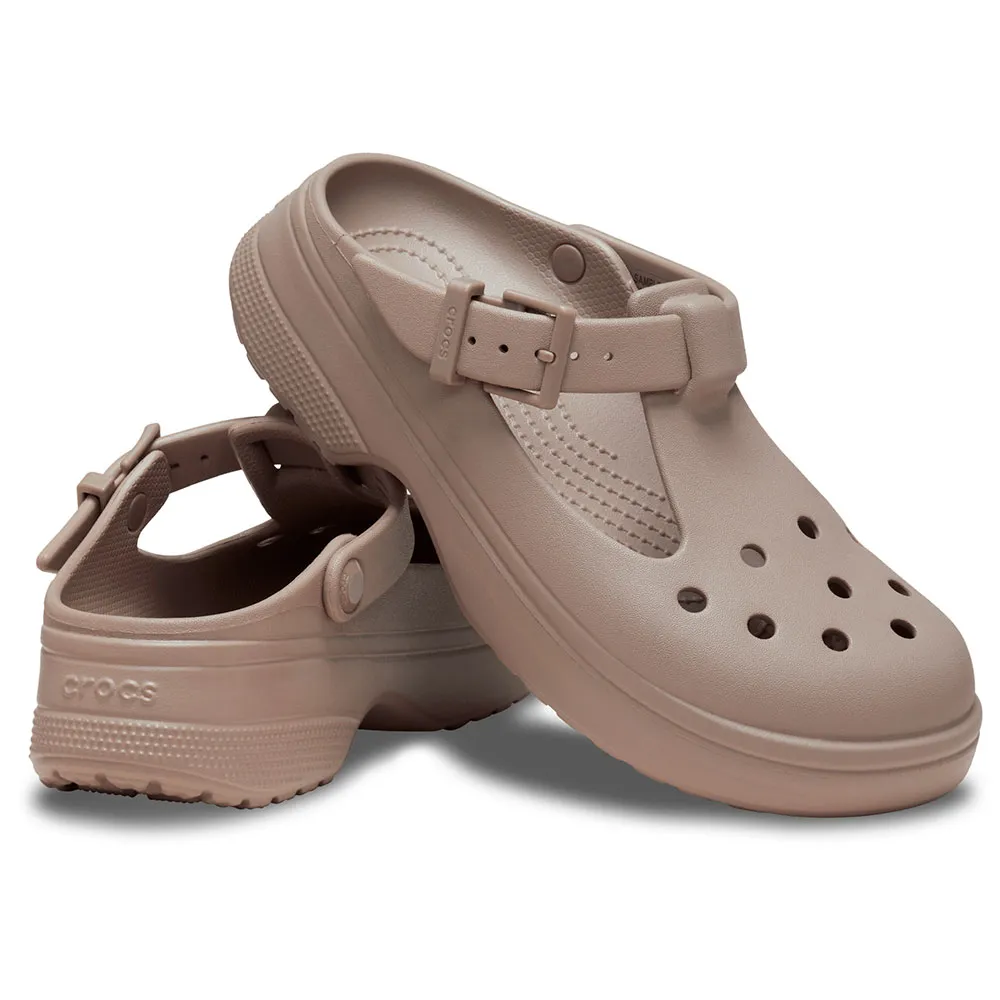 Купить Crocs 210581-214-m2w4 Деревянные башмаки Classic Mary Jane Taupe 35x25x15 EU 33 7ft.ru в интернет магазине Семь Футов