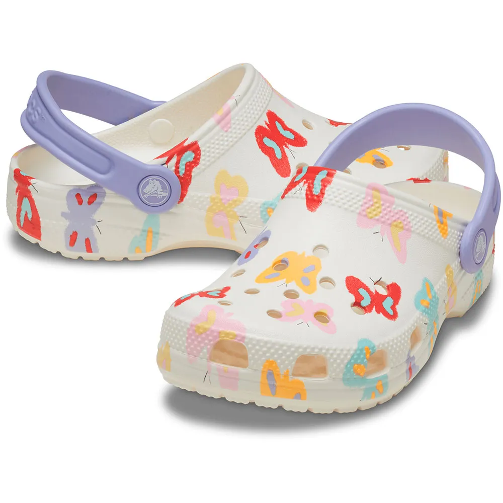 Купить Crocs 211255-0wv-c12 Деревянные башмаки Classic Butterfly Graphic Chalk 35x25x15 EU 29 7ft.ru в интернет магазине Семь Футов