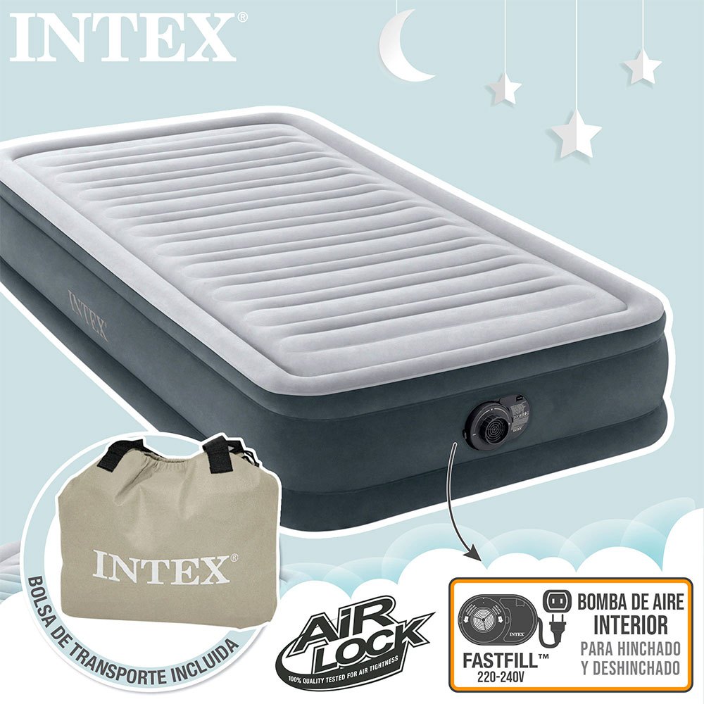 Купить Intex 67766 Full Comfort Plush Mid Rise Матрас Серый Grey 99 x 191 x 33 cm 7ft.ru в интернет магазине Семь Футов