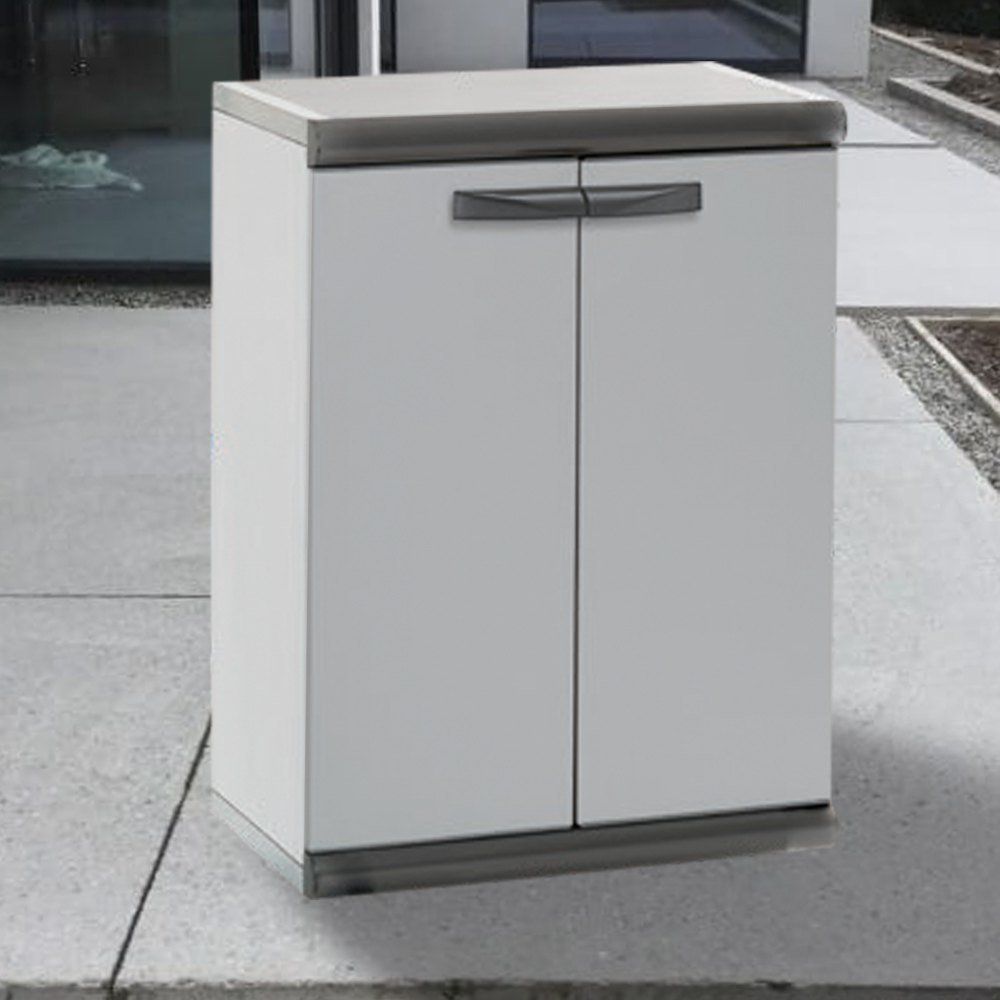 Купить Gardiun KSP38023 Sintra 2 Doors Смола шкаф Белая  Grey 62.5 x 39 x 84 cm 7ft.ru в интернет магазине Семь Футов