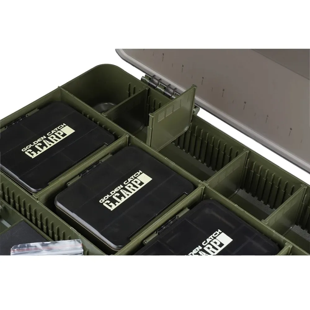 Купить Golden catch g.carp 1339227 Коробка для снастей Multi XL Set Dark Green 40x32x8 38 x 30 x 5.5 cm 7ft.ru в интернет магазине Семь Футов