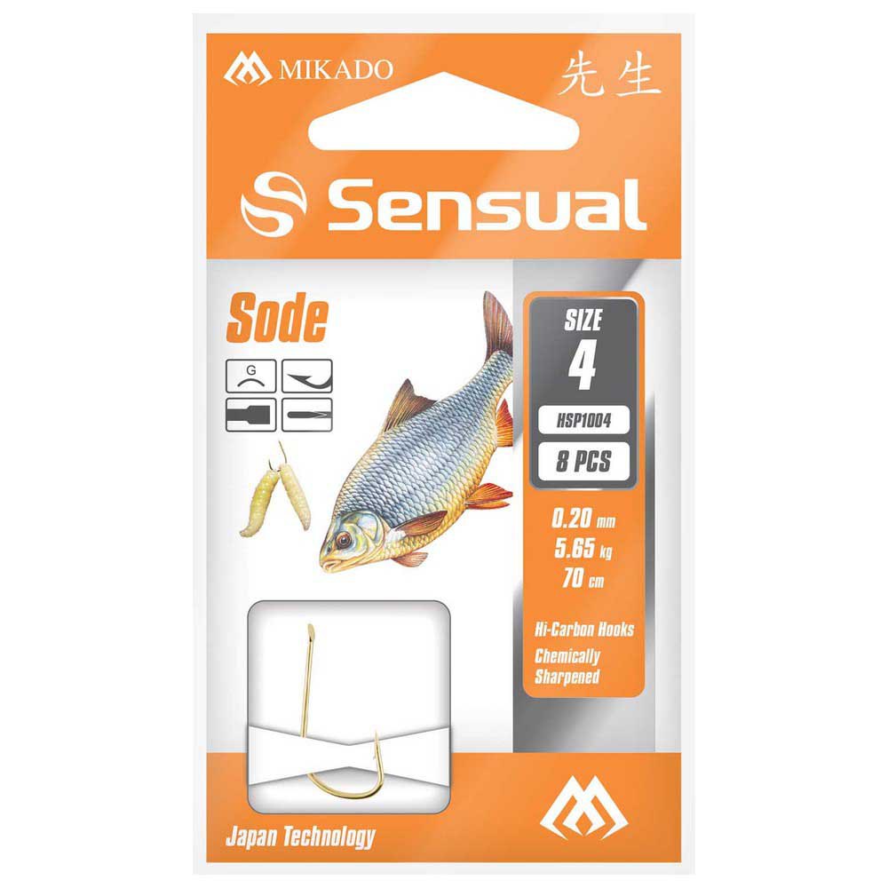 Купить Mikado HP1004-4G-020 Snelled Sensual Sode 0.200 mm Связанные Крючки Золотистый Gold 4 7ft.ru в интернет магазине Семь Футов