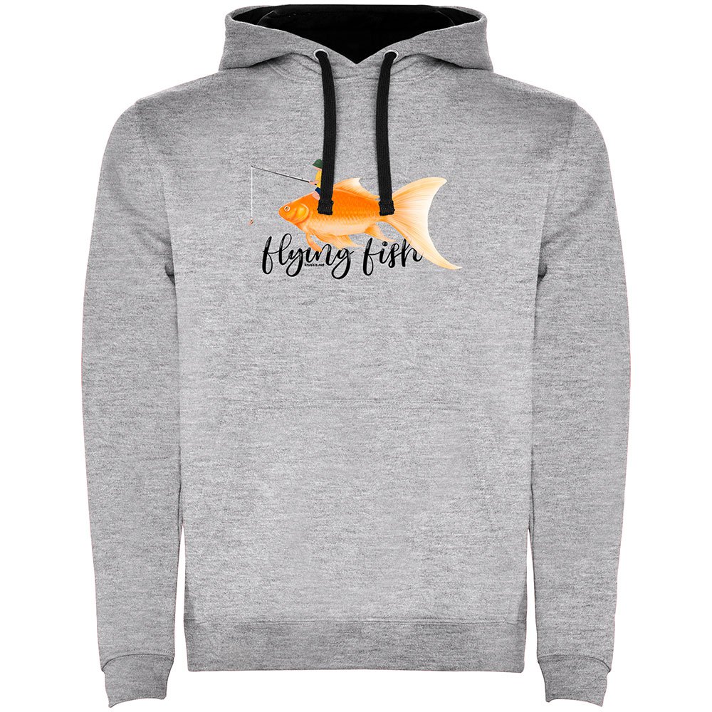 Купить Kruskis SU1067025802K190 Толстовка с капюшоном Flying Fish Two-Colour Серый Heather Grey / Black M 7ft.ru в интернет магазине Семь Футов