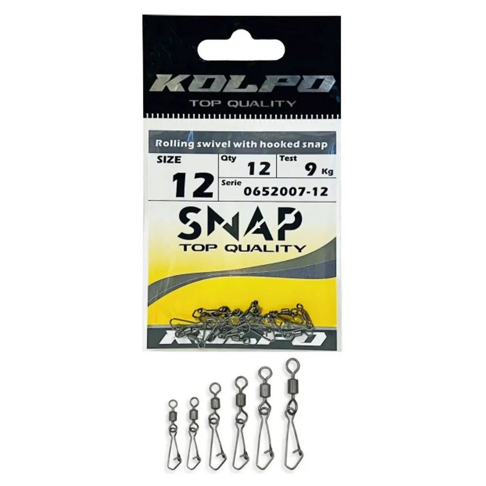 Купить Kolpo 0652007-12 Вертлюжок с застежкой Rolling 652007 Black 12 7ft.ru в интернет магазине Семь Футов
