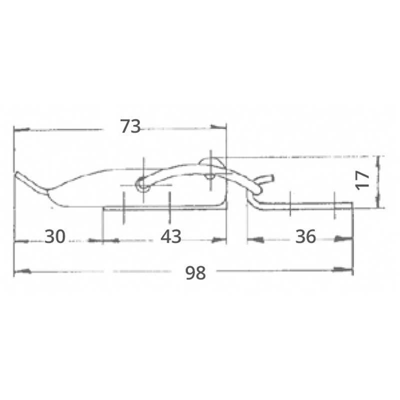 Купить Forniture nautiche italiane 4848595 Рычажный замок без замка Silver 98 x 28 mm  7ft.ru в интернет магазине Семь Футов