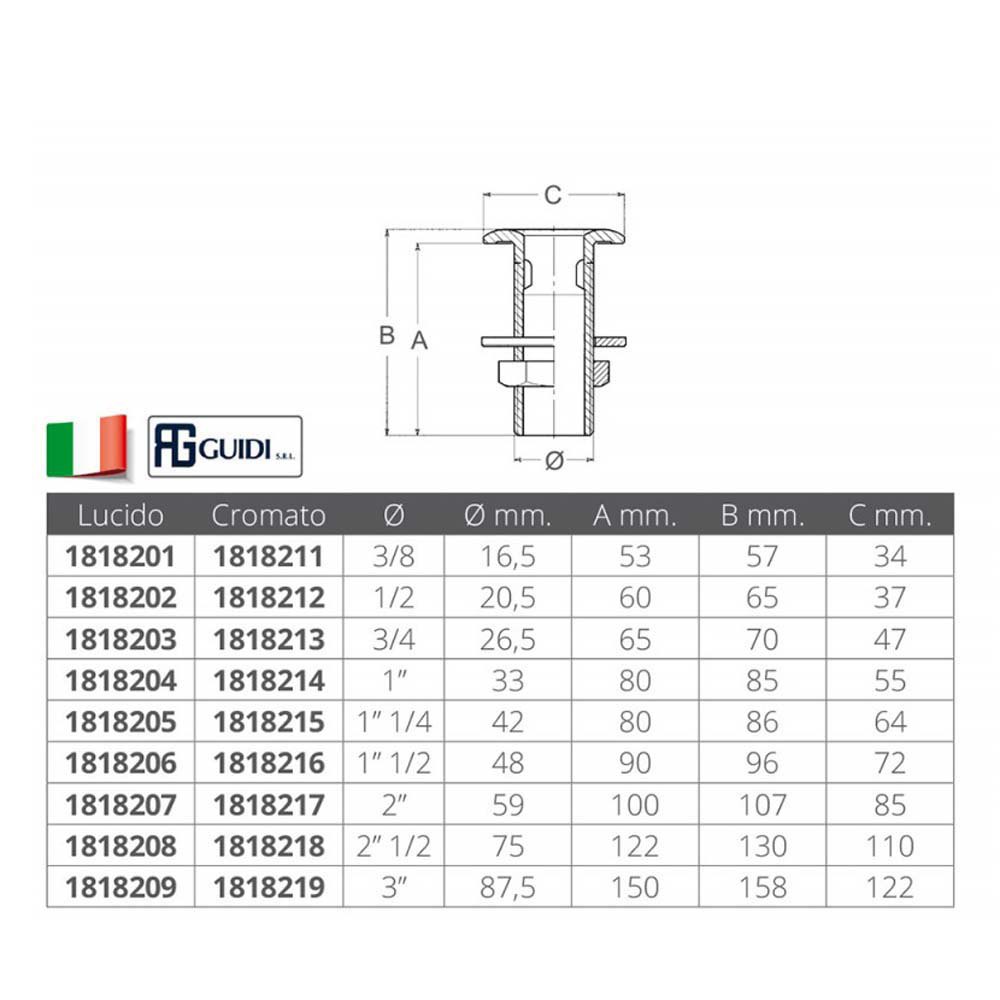 Купить Guidi 1818218 Хромированный сквозной корпус Silver 2 1/2´´  7ft.ru в интернет магазине Семь Футов