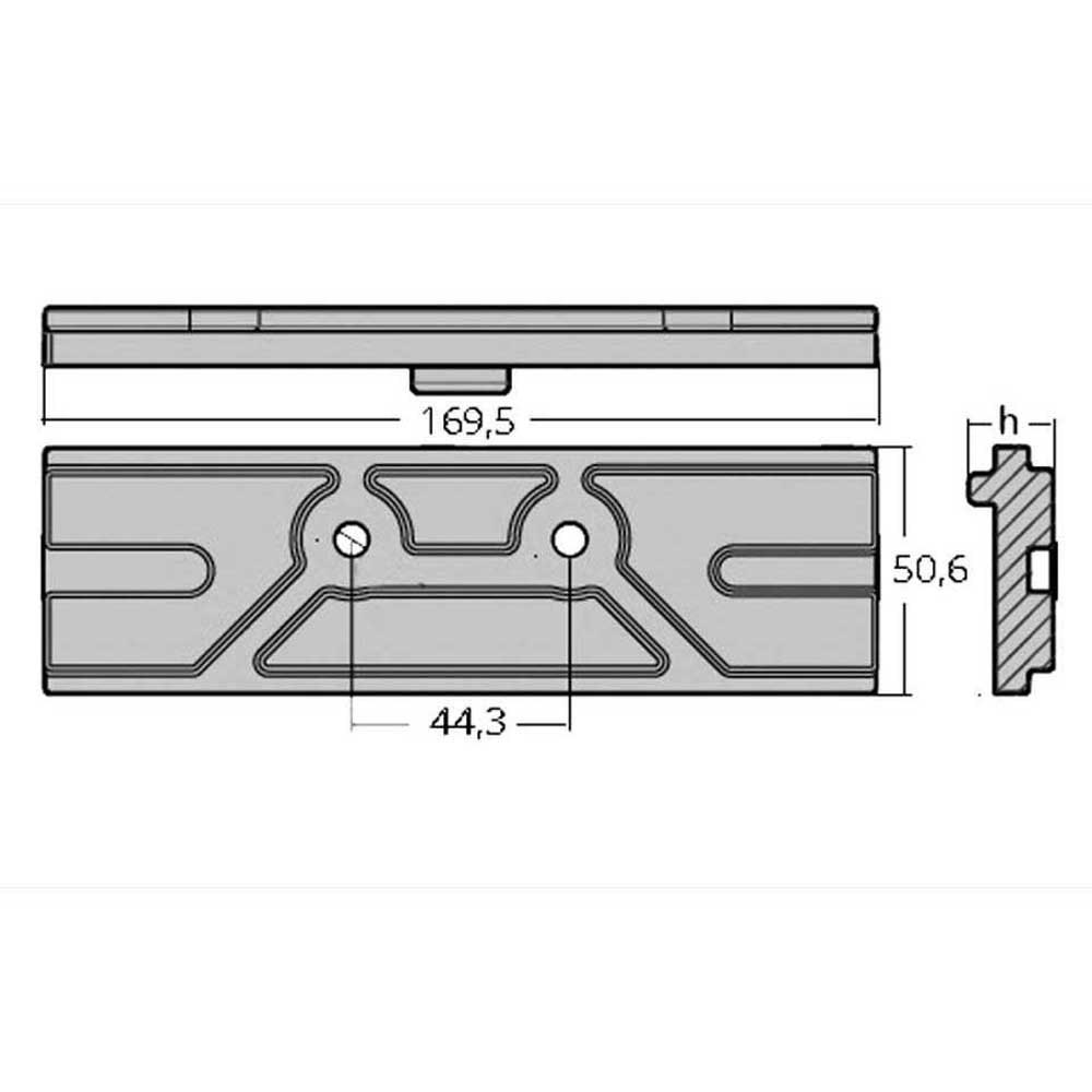 Купить Tecnoseal 2626338A 150HP 4T Алюминиевый пластинчатый анод  Silver 169.5 x 50.6 mm  7ft.ru в интернет магазине Семь Футов