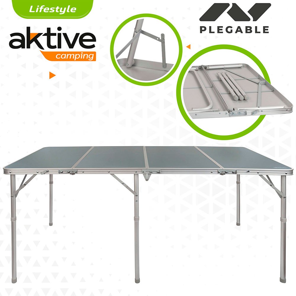 Купить Aktive 52864 Большой складной Camping Стол Серый Grey 7ft.ru в интернет магазине Семь Футов