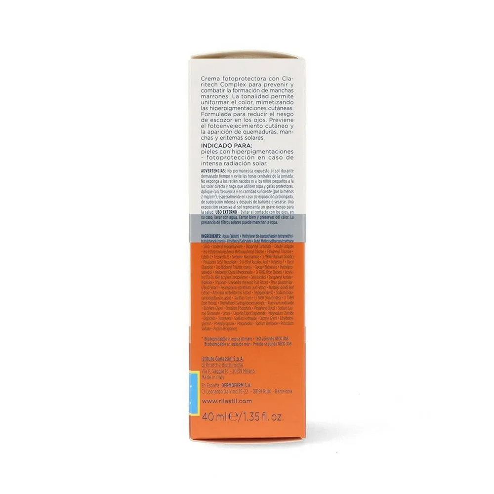 Купить Rilastil ngl-167621 Солнцезащитный крем Sun System Spf50+ D-Clar Medium 40ml White 13x10x7 7ft.ru в интернет магазине Семь Футов