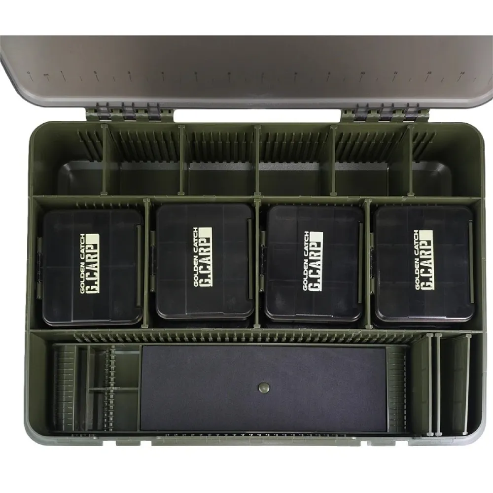 Купить Golden catch g.carp 1339227 Коробка для снастей Multi XL Set Dark Green 40x32x8 38 x 30 x 5.5 cm 7ft.ru в интернет магазине Семь Футов
