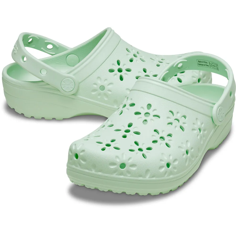 Купить Crocs 210927-3yh-m6/w8 Деревянные башмаки Classic Floral Cut Out Jade Tint 35x25x15 EU 38 7ft.ru в интернет магазине Семь Футов