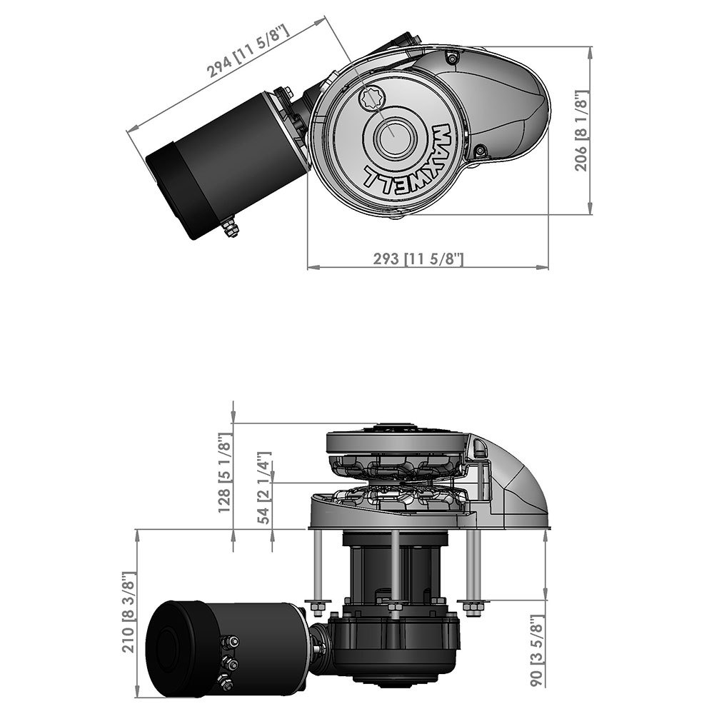 Купить Maxwell P104653 RC12-12 24V 1200W 90TDC CW Брашпиль только цыганский Silver 7ft.ru в интернет магазине Семь Футов