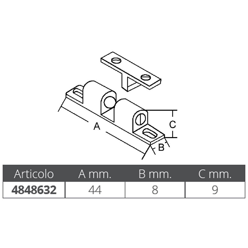 Купить Forniture nautiche italiane 4848632 Защелка из полированной латуни Золотистый Bronze 44 x 8 x 9 mm  7ft.ru в интернет магазине Семь Футов