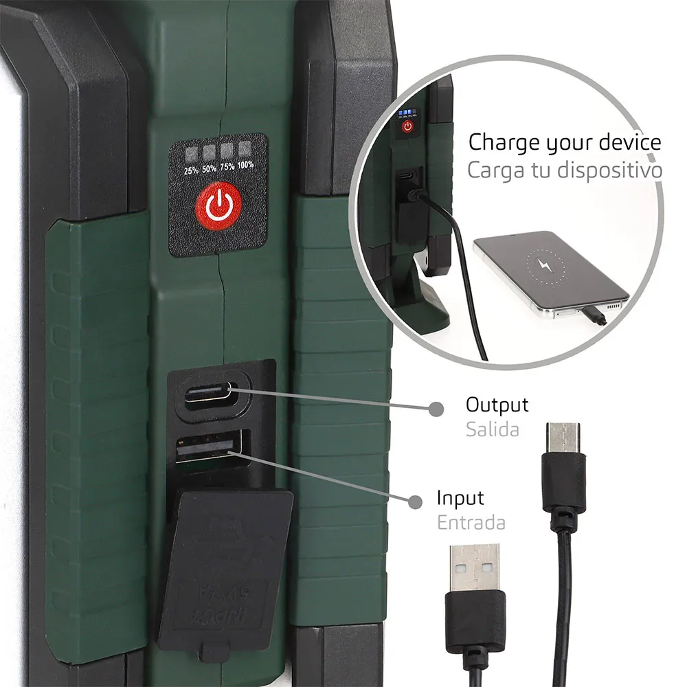 Купить Aktive 61568 Тройной уличный светодиодный прожектор 3-в-1 USB и внешний аккумулятор 1500 lumens Бесцветный Multicolour 7ft.ru в интернет магазине Семь Футов