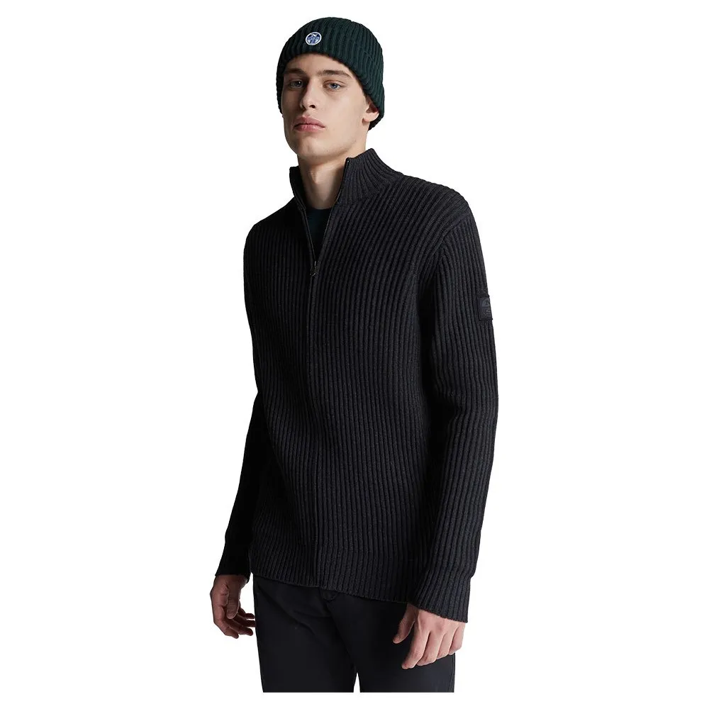 Купить North sails 699440-0935-S Свитер на молнии Cotton Wool Серый Dark Grey Melange S 7ft.ru в интернет магазине Семь Футов