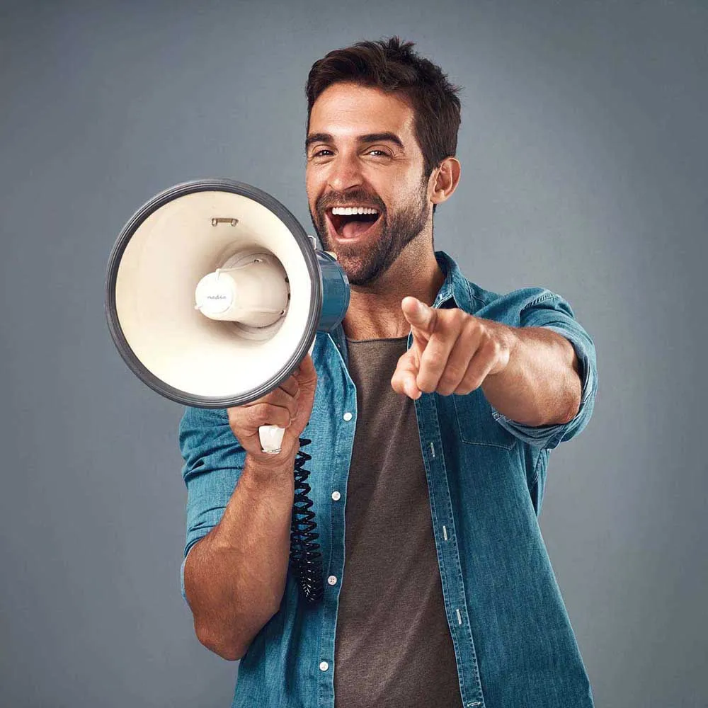 Купить Nedis meph200wt Мегафон White / Blue 26x24x37 7ft.ru в интернет магазине Семь Футов