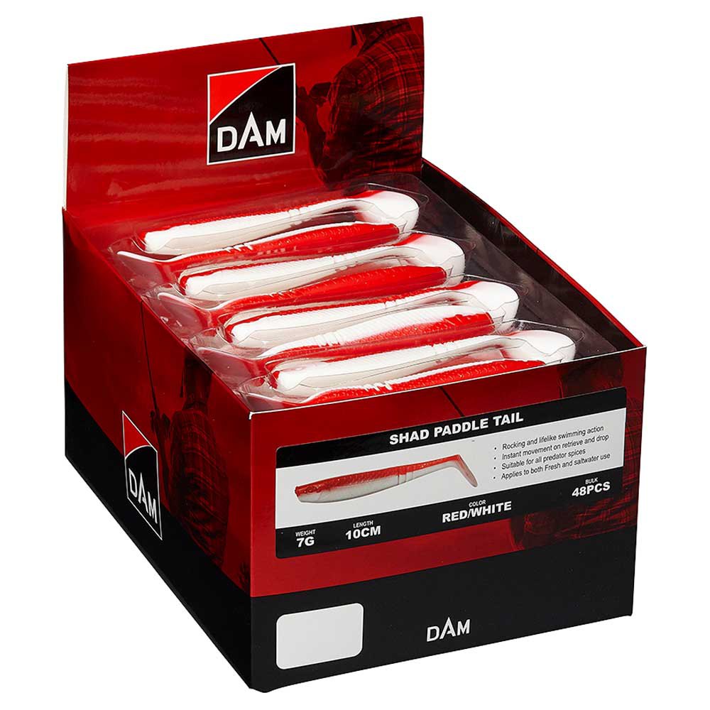 Купить DAM SVS65433 Shad Paddletail Мягкая приманка 80 mm 90 единицы Red / White 7ft.ru в интернет магазине Семь Футов