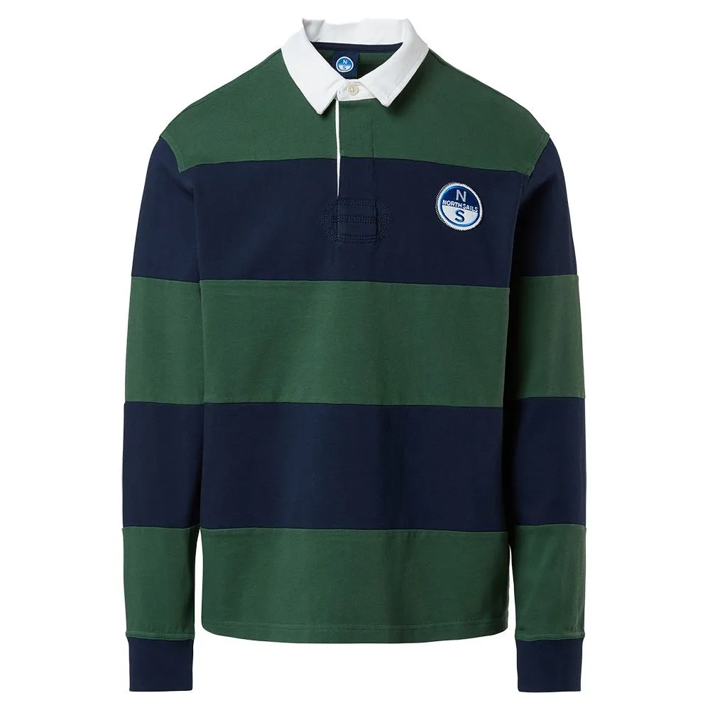 Купить North sails 692338-C002-M Поло с длинным рукавомным рукавом Logo Зеленый Navy Blue / Green M 7ft.ru в интернет магазине Семь Футов