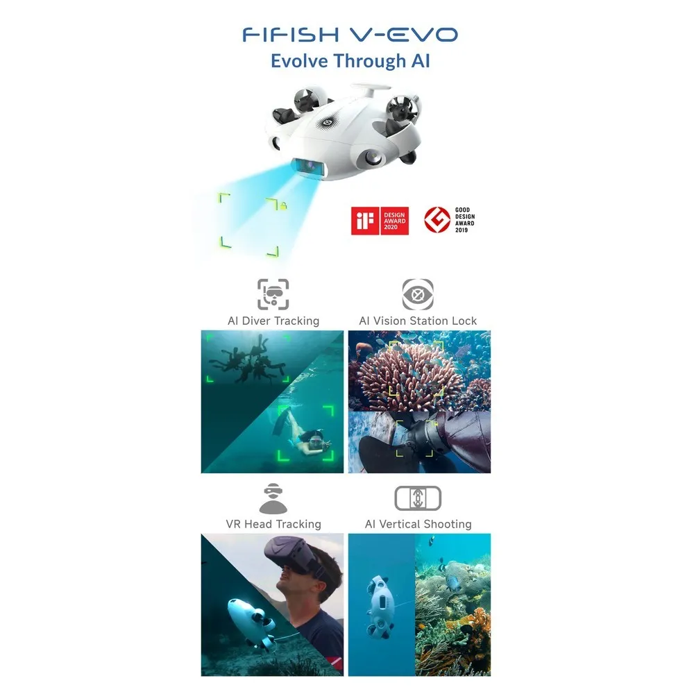 Купить Qysea 768571481894 Дрон Fifish V-EVO Белая  White 7ft.ru в интернет магазине Семь Футов