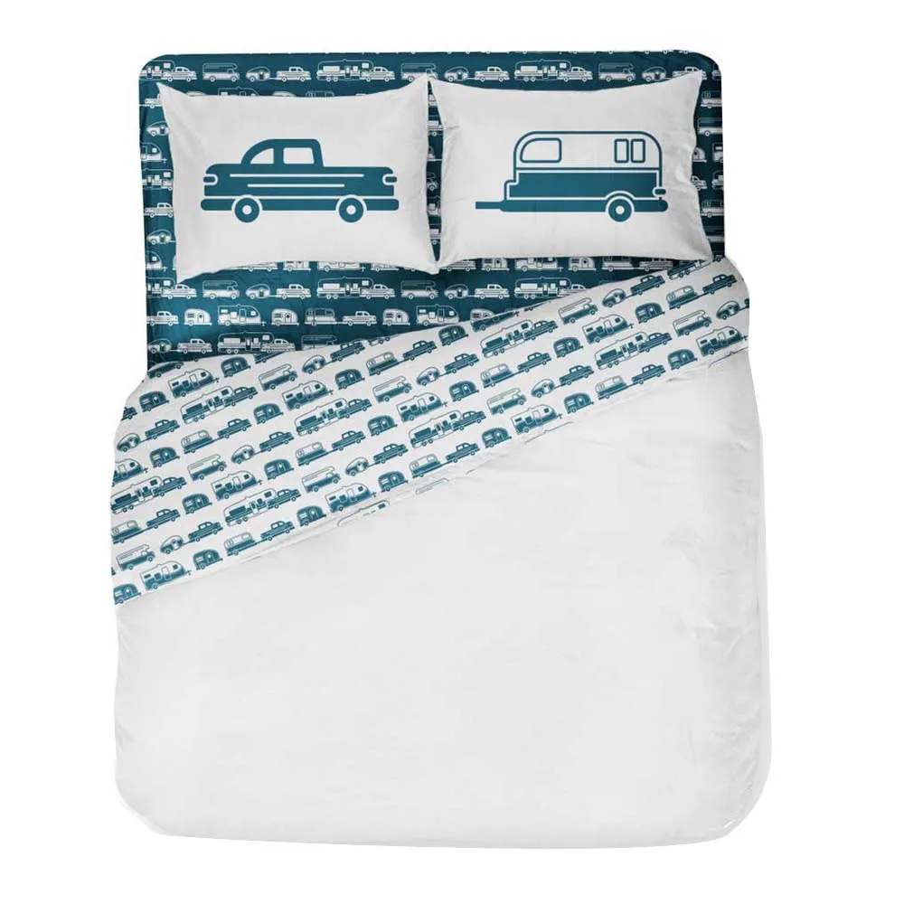 Купить Camco 17-53298 простыня Short Queen  Blue / White RV Print 7ft.ru в интернет магазине Семь Футов