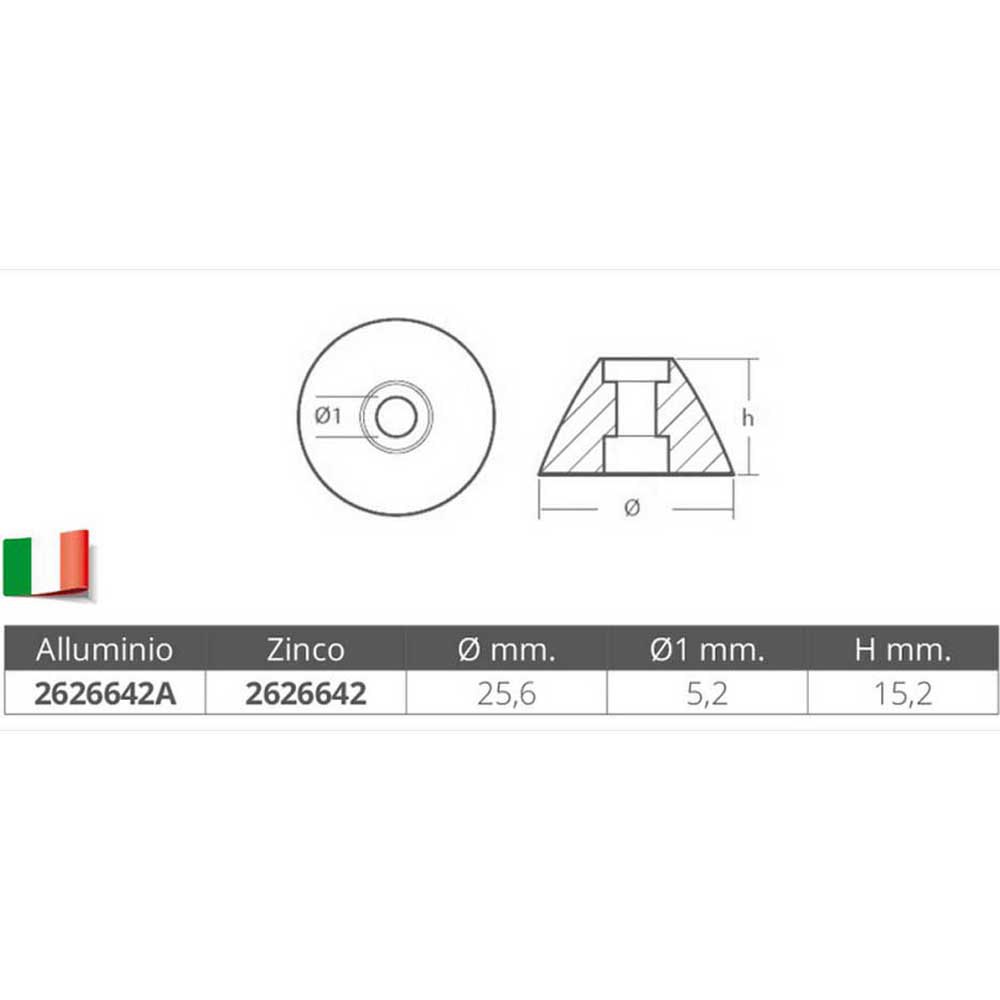 Купить Tecnoseal 2626642 Power Sleipner Цинк Ожив Анод  Silver 25.6 x 15.2 mm  7ft.ru в интернет магазине Семь Футов