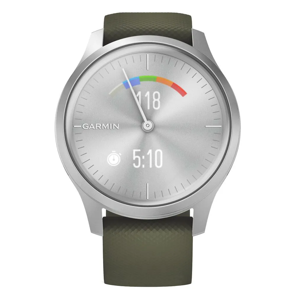 Купить Garmin 010-02240-01 Часы Vivomove Style Зеленый  Silver / Moss Green Silicone 42 mm 7ft.ru в интернет магазине Семь Футов