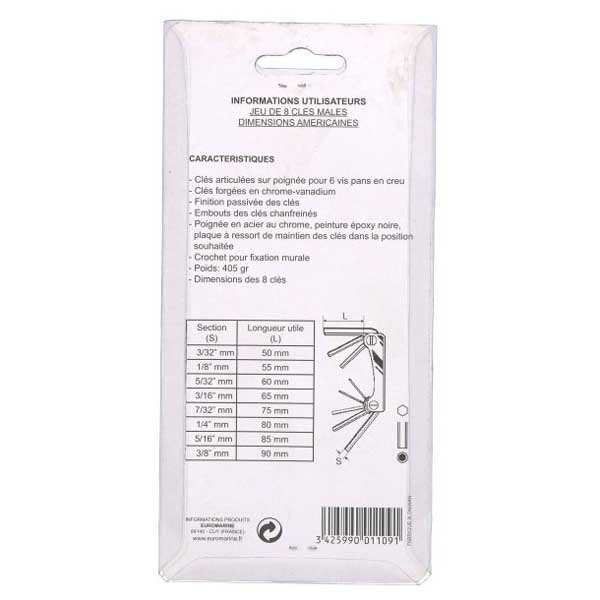 Купить Euromarine 001109 Set 8 Set Мультитул с шестигранным ключом  Grey 7ft.ru в интернет магазине Семь Футов
