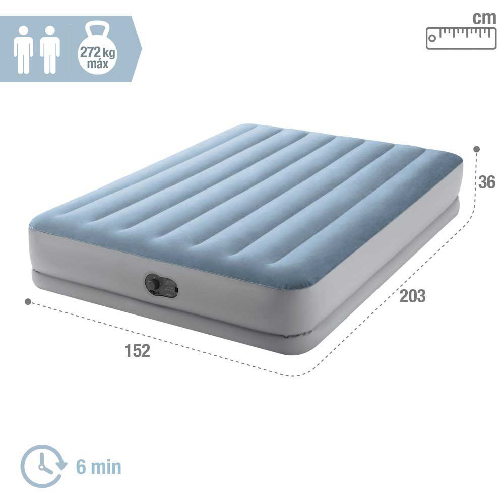 Купить Intex 64159 Mid-Rise Comfort Надувная кровать  Grey 152x203x36 cm 7ft.ru в интернет магазине Семь Футов